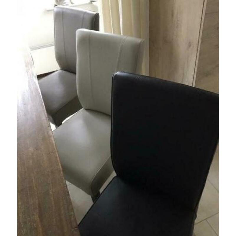 6 eetkamerstoelen in 3 kleuren zgan