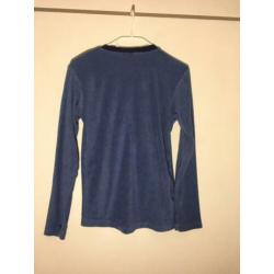 Kat Poes Blauw Badstof Pyjama Shirt Top Maat 152