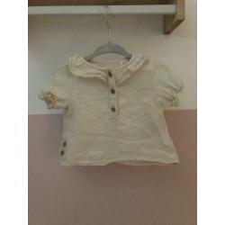 Crème zara blousje topje maat 68 katoen blouse baby girl
