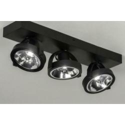 46cm moderne plafondlamp spots zwart wit aluminium dimbaar