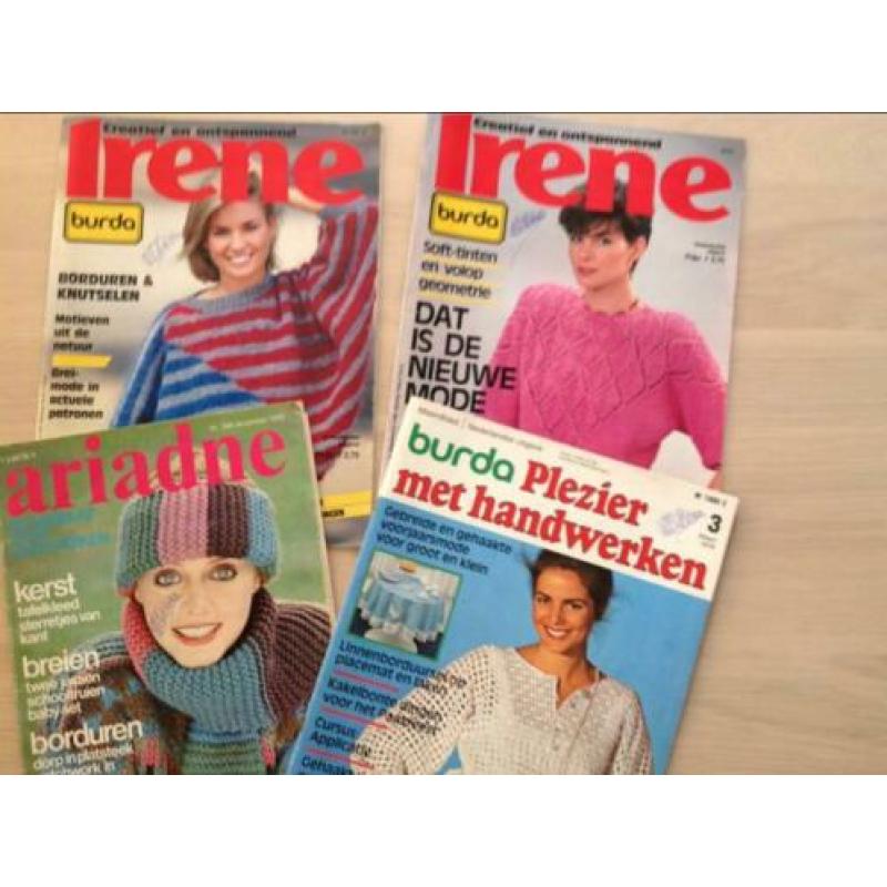 4 handwerkbladen:2 x IRENE, BURDA plezier met handw.,Ariadne
