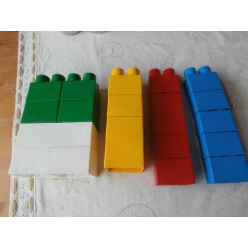 Bouwstenen plastic blokken groot abrick diverse kleuren