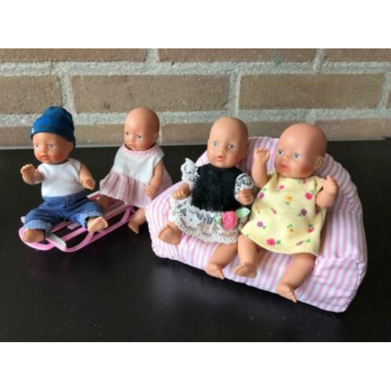 Baby Born Miniworld Buggy Karretje Bank Slee Pot Eend Pop