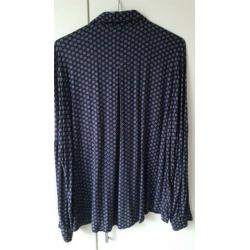 La Ligna blauwe blouse met lange mouwen. Maat 42