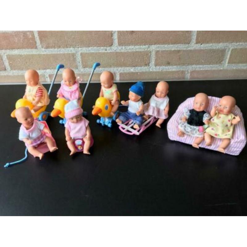 Baby Born Miniworld Buggy Karretje Bank Slee Pot Eend Pop