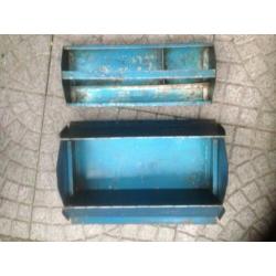 Brocante oud ijzeren gereedschapskist