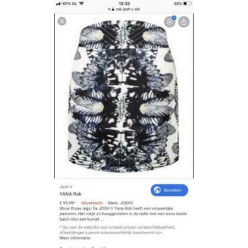 Prachtige nieuwe Josh V YANA rok maat S 36 Joshv