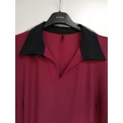 Te Koop: PLUS BASICS Jurk, mt 46. Rood/Zwart. (J-320).