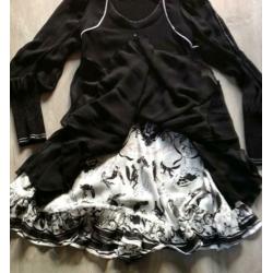 Prachtige jurk van TRICOT CHIC, zwart /wit, mt 42 EU