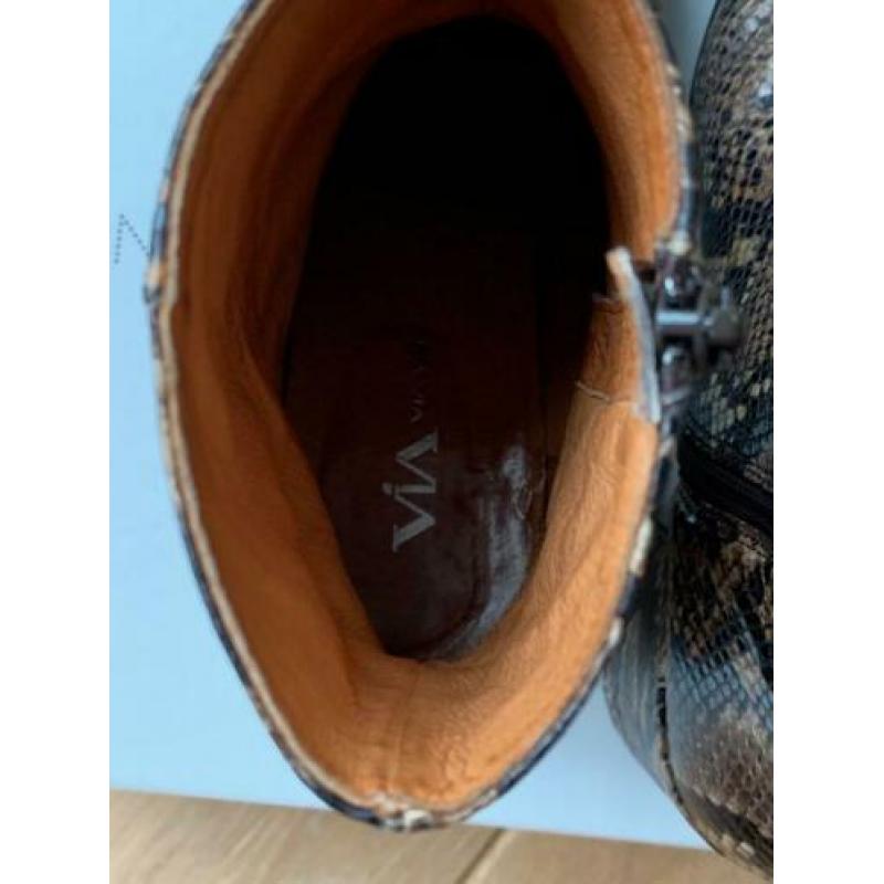VIA VAI laars leer croco bruin mt 38(-) ook mt 40(-) -TIEN