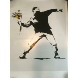 BANKSY poster flower thrower - NIEUW