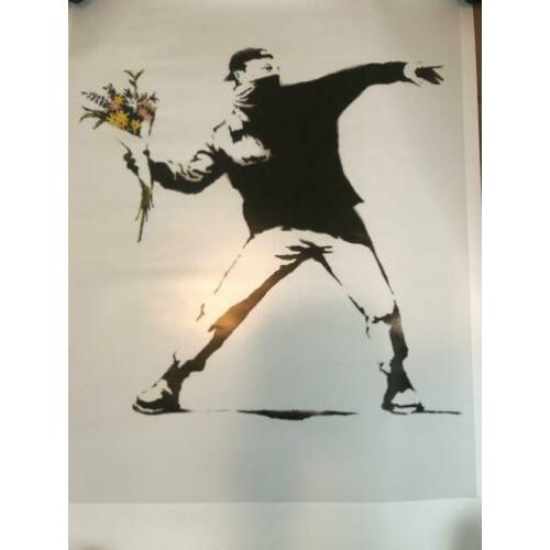 BANKSY poster flower thrower - NIEUW