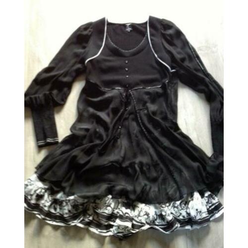Prachtige jurk van TRICOT CHIC, zwart /wit, mt 42 EU