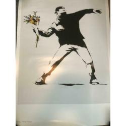 BANKSY poster flower thrower - NIEUW