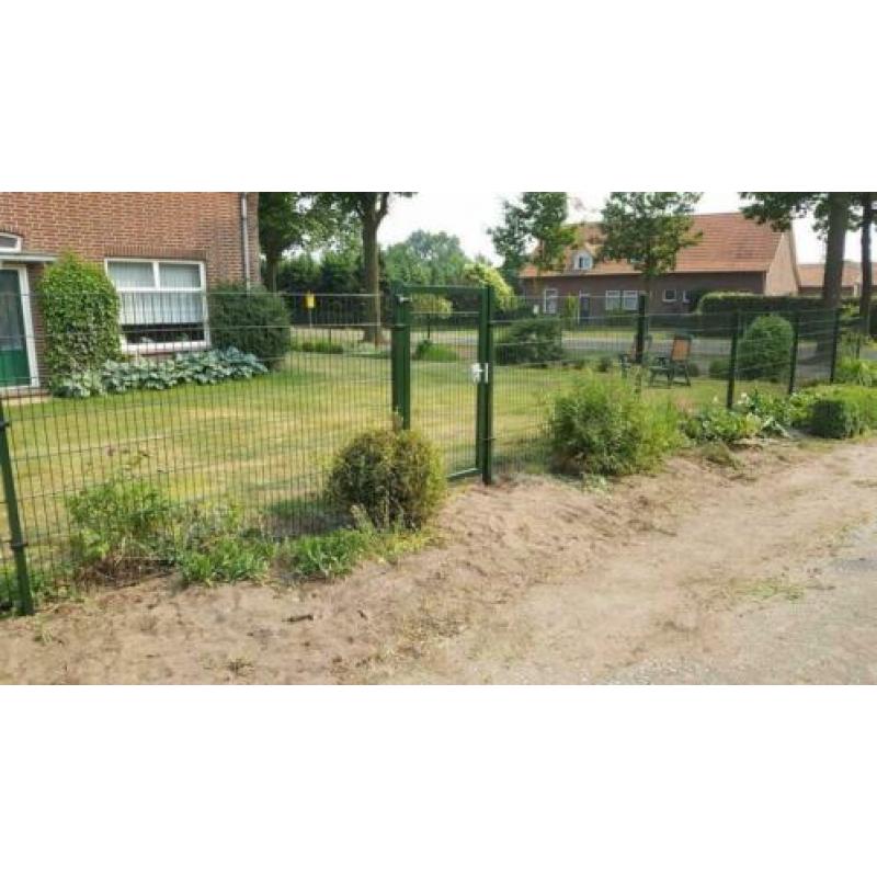 Compleet pakket: 40m1 Dubbelstaafsmat 8x6x8 160cm RAL 6009