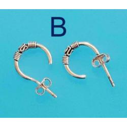 Balihoops oorstekertjes echt zilver ~ 15078