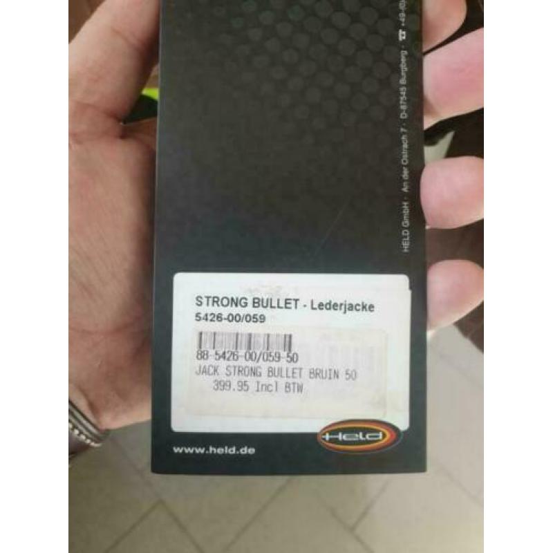 Held bruin lederen motorjack nieuw outlet maat 50 en 52