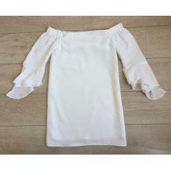 Wit jurkje maat S off shoulder strapless zomerjurkje Nelly