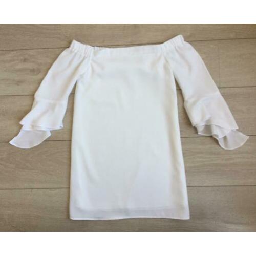 Wit jurkje maat S off shoulder strapless zomerjurkje Nelly
