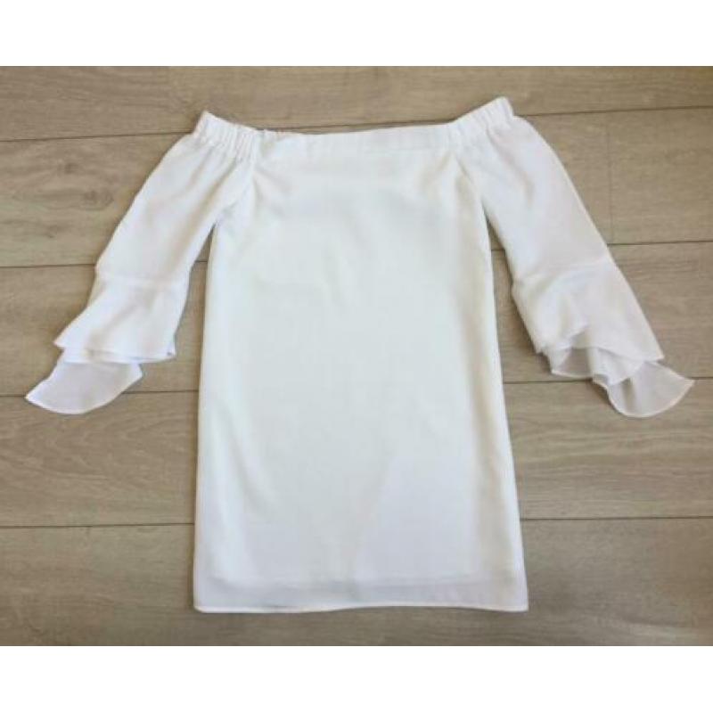 Wit jurkje maat S off shoulder strapless zomerjurkje Nelly