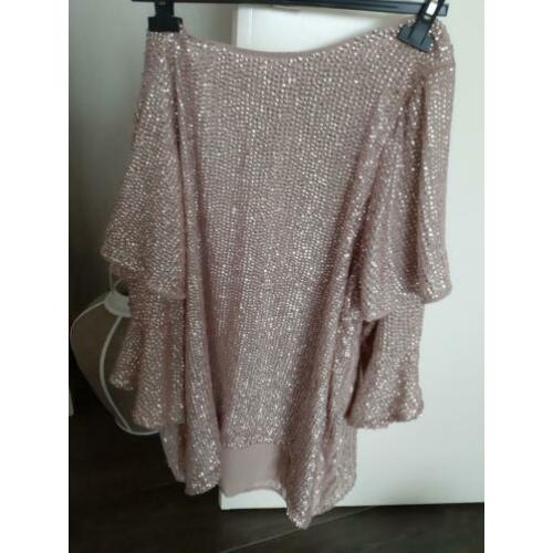 Prachtige glitter blouse roze river island