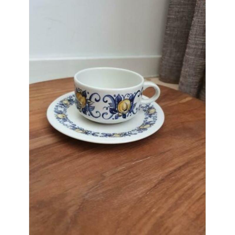 Villeroy & Boch kop en schotel Delfts blauw opdruk vintage r