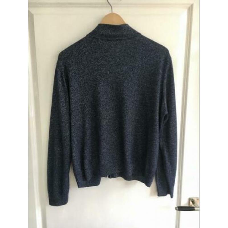 Donkerblauw vestje met glitter en rits