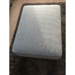2,5 zitbankje en poef, kleur oceanblue