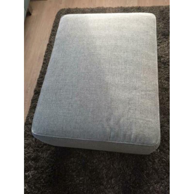 2,5 zitbankje en poef, kleur oceanblue