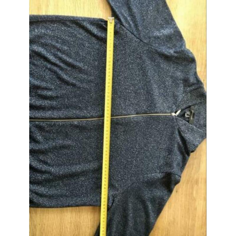 Donkerblauw vestje met glitter en rits