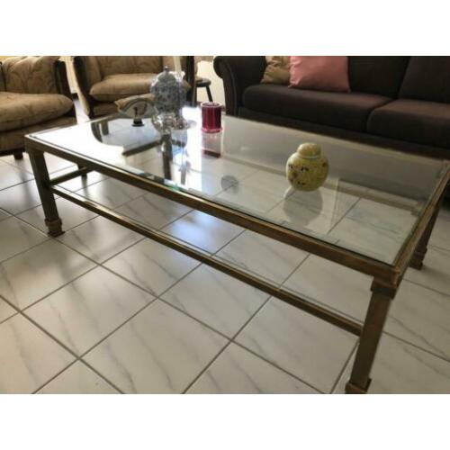 salontafel glas, messing