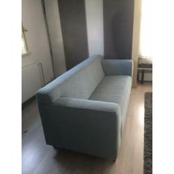 2,5 zitbankje en poef, kleur oceanblue