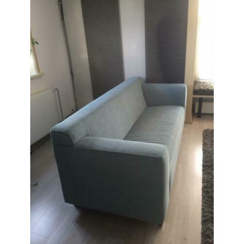 2,5 zitbankje en poef, kleur oceanblue