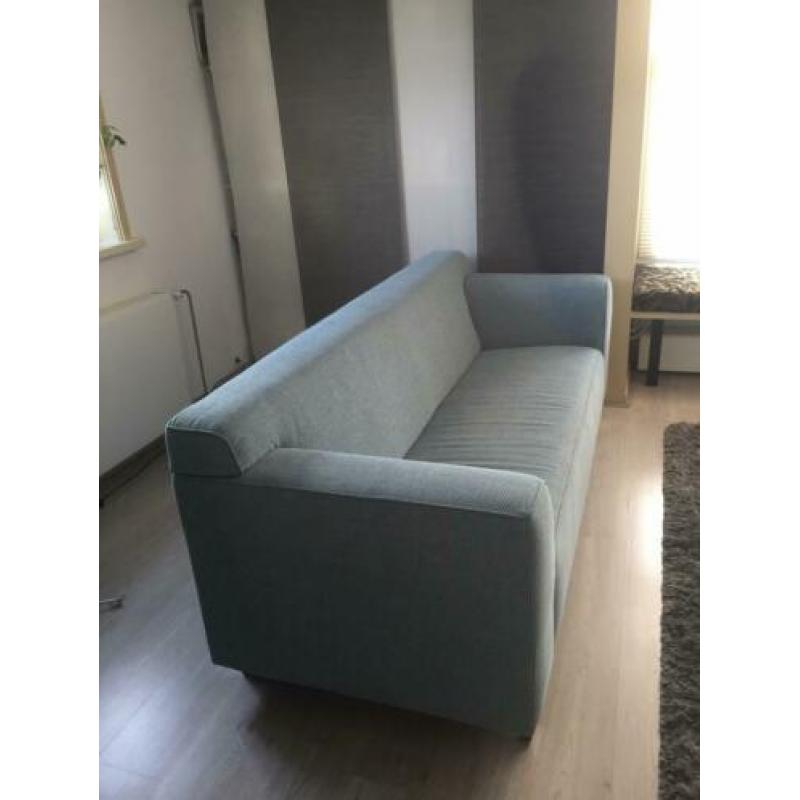 2,5 zitbankje en poef, kleur oceanblue