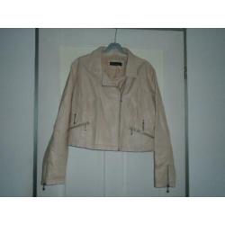 Dolce Vita Zalm Roze Leather Look Nep Laar Biker Jasje mt 48