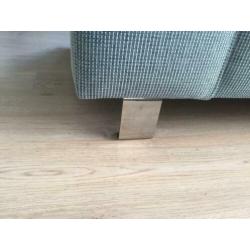 2,5 zitbankje en poef, kleur oceanblue