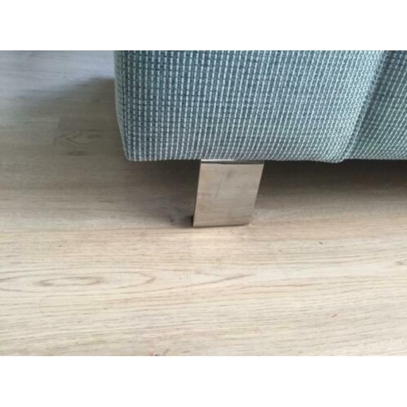2,5 zitbankje en poef, kleur oceanblue