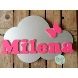 Mooi naambord voor meisjes kamer - kraamkado | Stokhout 71