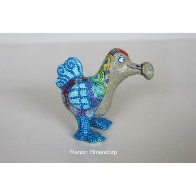 Unieke Handbeschilderd Beeldje Dodo / Vogel Kunst Nieuw