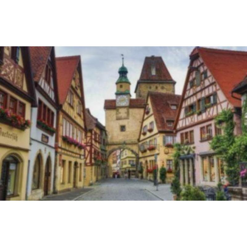 Aquarel Jan H. Schoenmakers Markusturm Rothenburg Tauber
