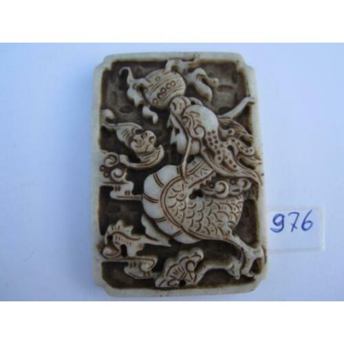 Oude amulet hanger van chinese jade draak 976 #