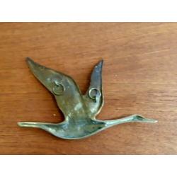 Vintage Hollywood regency koperen vogels