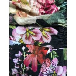 Svarva bloemen voorjaar rok mt 42/44 stretch gevoerd
