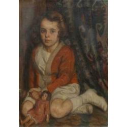 =uit 1925 = PORTRET van een meisje =GESIGNEERD==