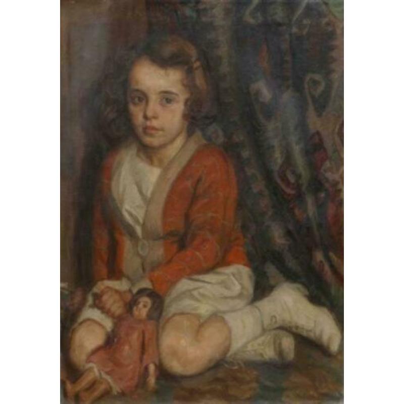 =uit 1925 = PORTRET van een meisje =GESIGNEERD==