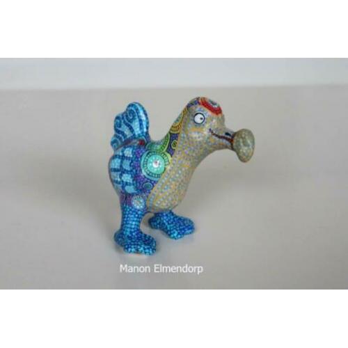 Unieke Handbeschilderd Beeldje Dodo / Vogel Kunst Nieuw