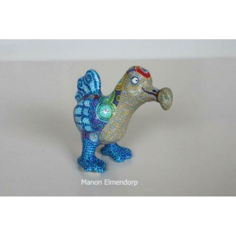 Unieke Handbeschilderd Beeldje Dodo / Vogel Kunst Nieuw