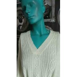 Vintage creme trui met bijpassende ceintuur mt 38 - TR3
