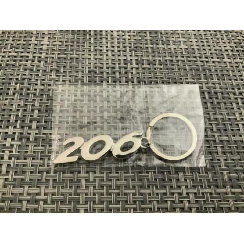 Peugeot 206 zilveren sleutelhanger