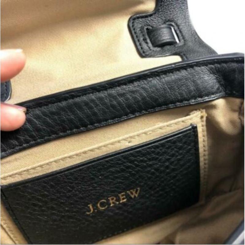 Avondtasje J. Crew in zwart leer
